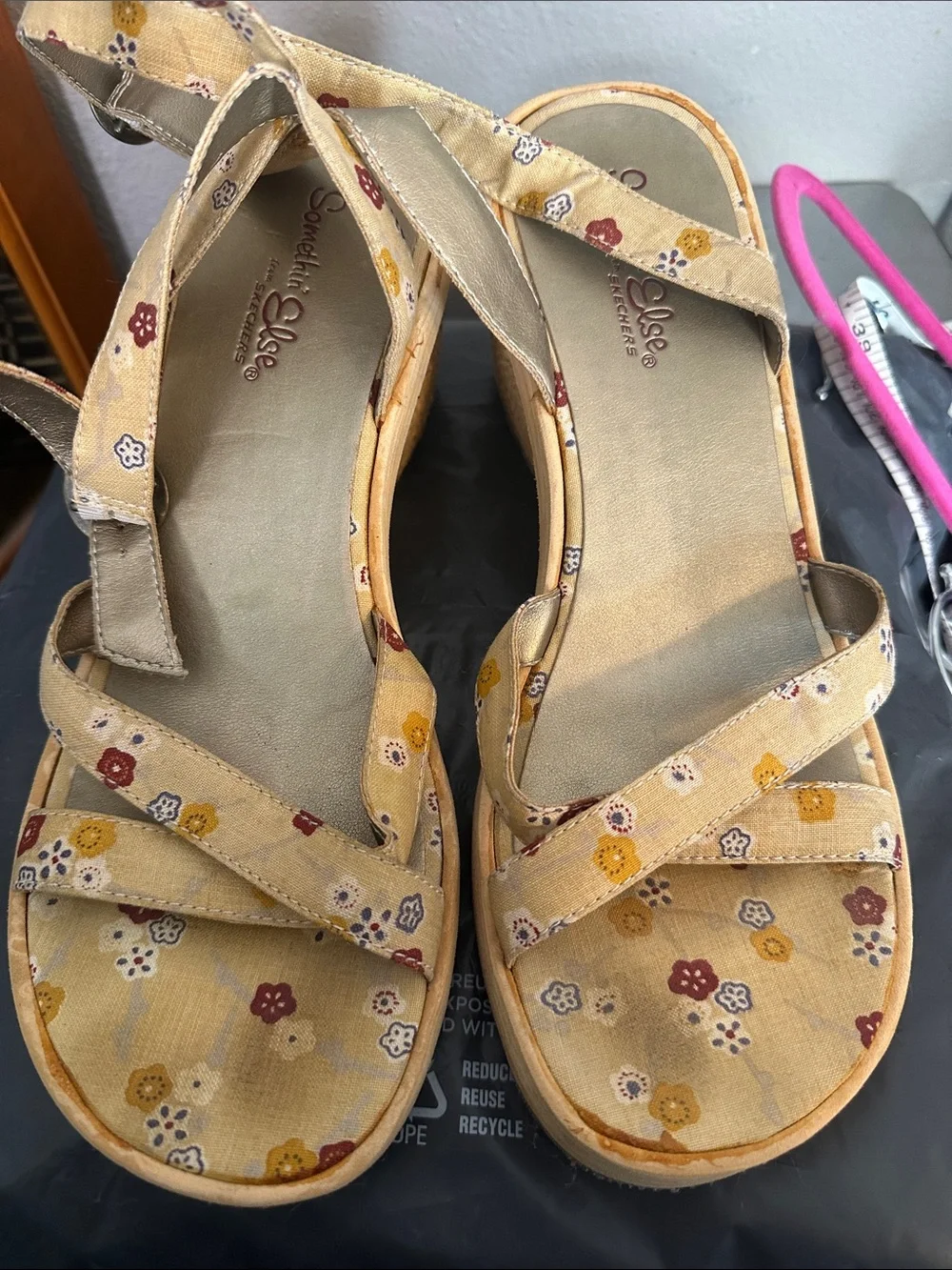 Skechers Yellow Floral Slingback Sandals